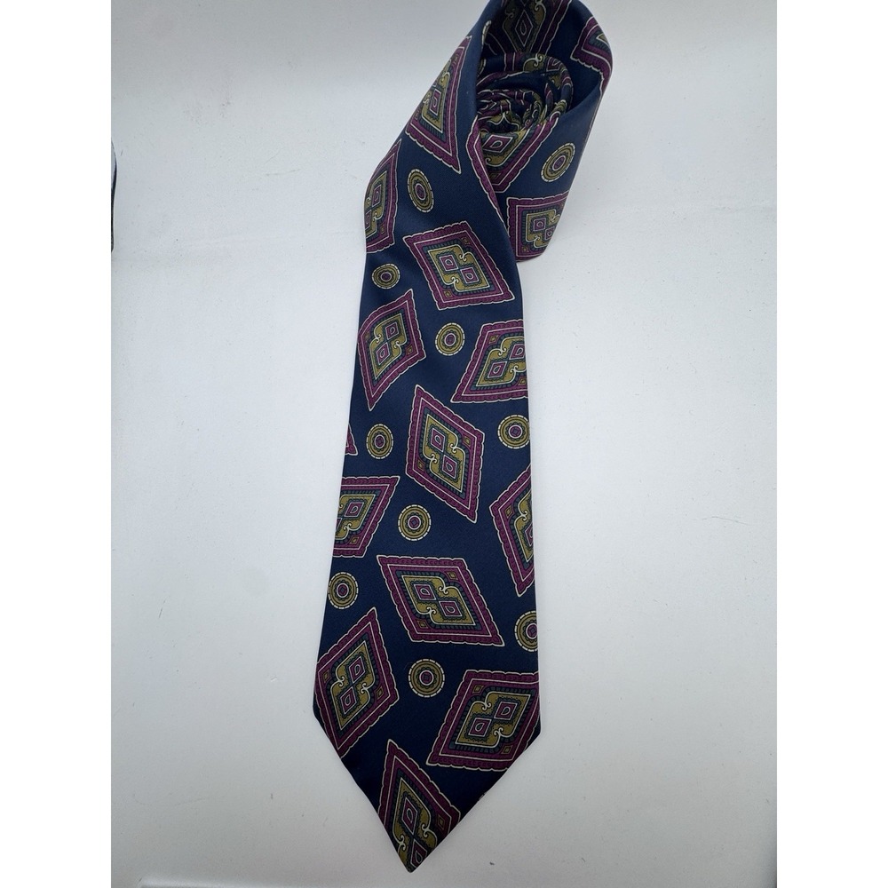 Vintage 1980s Henry Grethel Paisley Silk Tie - Woven in Italy Made in USA - Picture 2 of 6